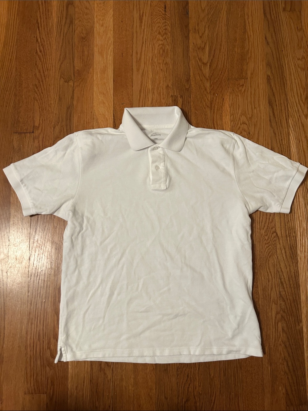 Men's White Short-Sleeve Polo Shirt